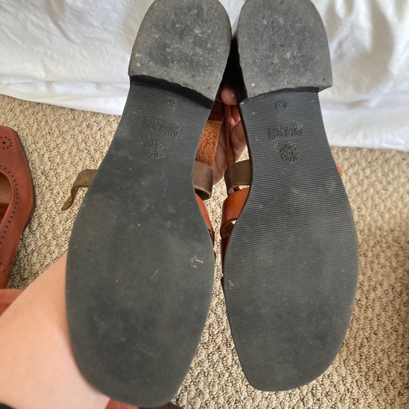 Block heel vintage strappy sandals genuine leather size 10 by Westies - Picture 4 of 9